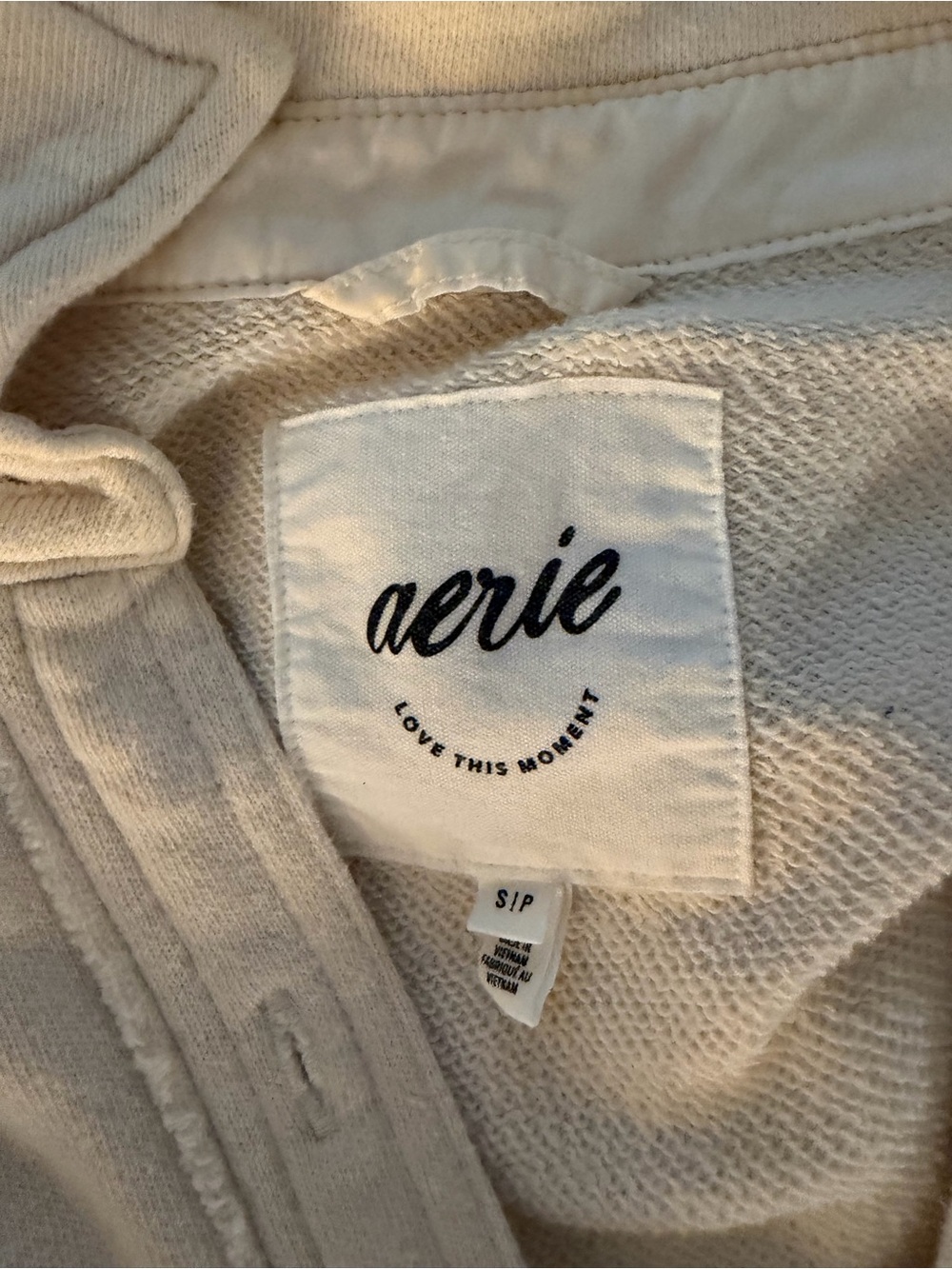 aerie Cream Button-Front Knit Jacket - Picture 5 of 5
